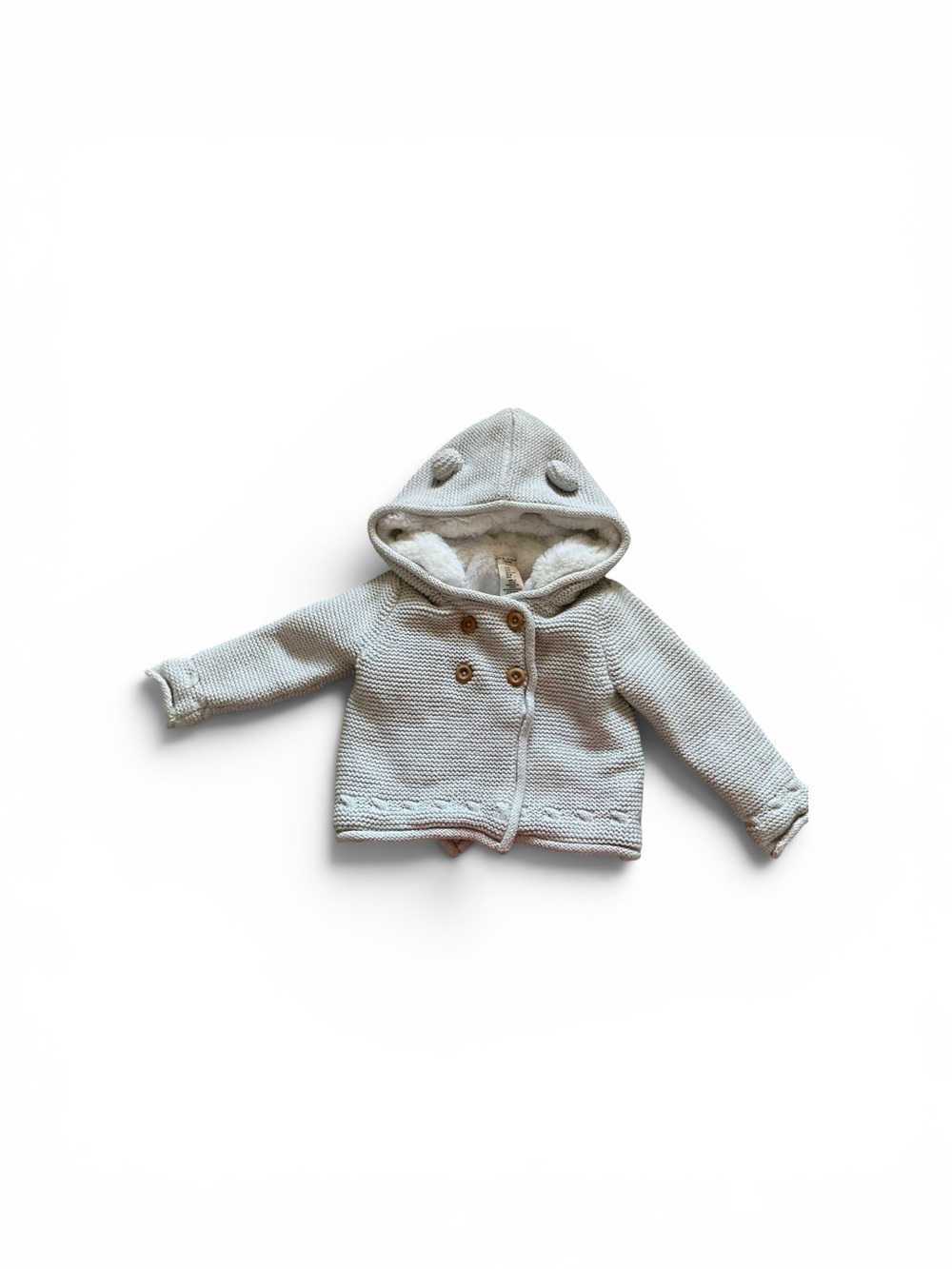Max studio 3T cozy jacket/cape grey with metallic hooded faux fur lined